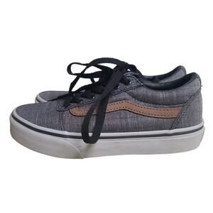 Vans Ward Low-Top Sneakers Youth Size 2 Gray GUC Canvas